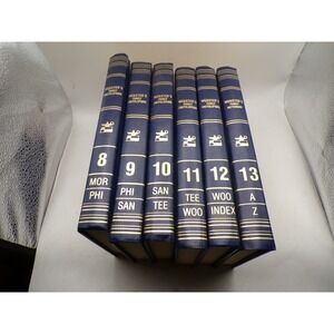 Webster's Family Encyclopedia Dictionary Set Volumes‎ 8-13 Navy Blue Gold 1987